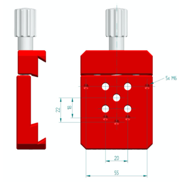 PrimaLuceLab PLUS Vixen / Losmandy prism clamp