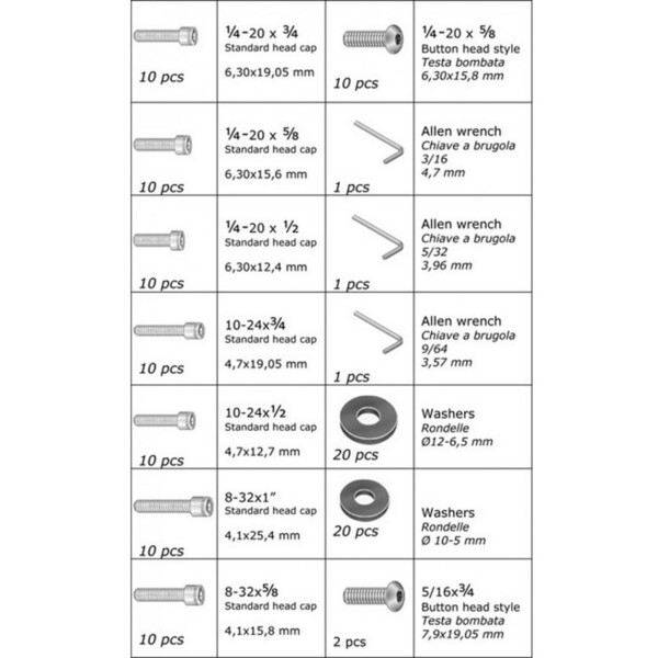 Geoptik Kit of Whitworth Screws