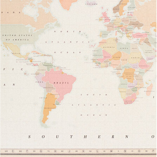 Miss Wood Woody Map Watercolor Colonial XL