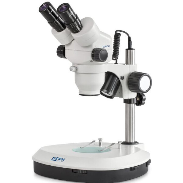 Kern Stereo zoom microscope OZM 544, trino, 7-45x, HSWF10x23, incident-transmitted light, 3W LED