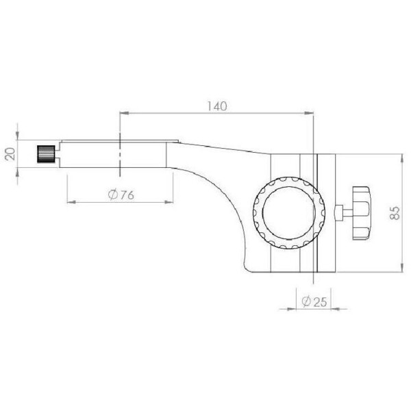 Kern Stereo zoom microscope OZM 912, bino, 7x-45x, HSWF 10x23 mm, Tripod, single arm (430 mm x 385 mm) w. table top, ring light LED 4.5 W