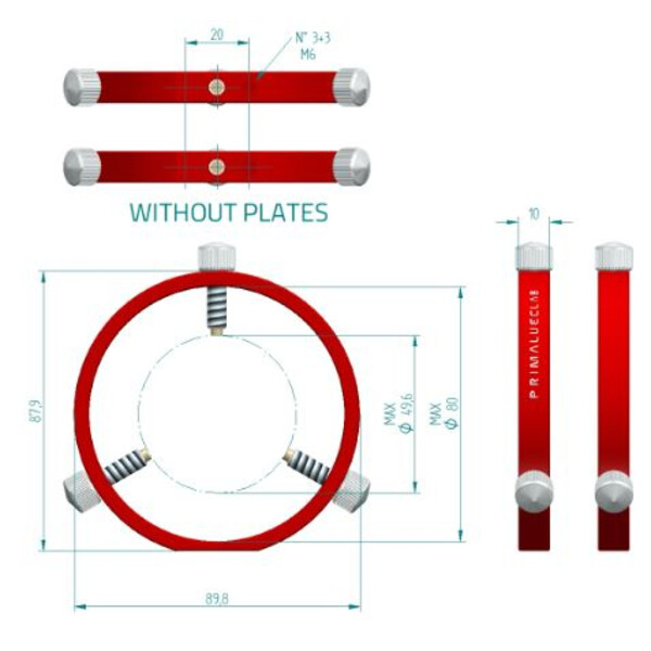 PrimaLuceLab Guide scope rings PLUS 80mm