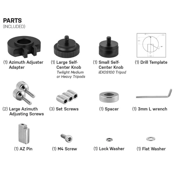 Explore Scientific Precision AZ Adjuster for iEXOS-100 Mount