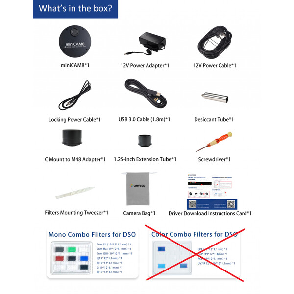 QHY Camera miniCam8 Mono Combo