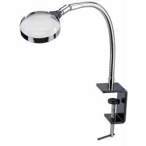 Schweizer Magnifying glass Work stand magnifier Table clamp, 2.5x/Ø90mm, biconvex