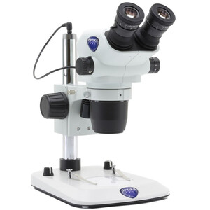 Optika Stereo zoom microscope SZO-3, bino, 6.7-45x, Stand column, Reflected light, Transmitted light