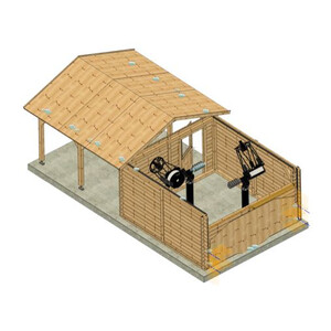 Dome Parts GmbH GreenLine Mega retractable roof observatory with wood protection