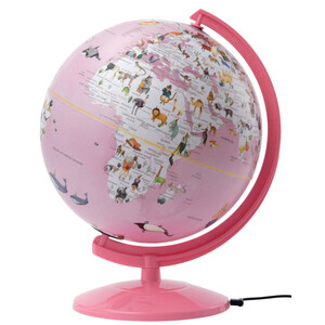 TROIKA Globe Wildlife World Light Pink 25cm