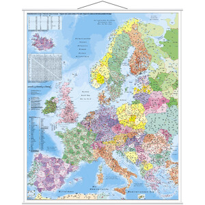 Stiefel Continental map Europe postcode (97 x 119 cm)