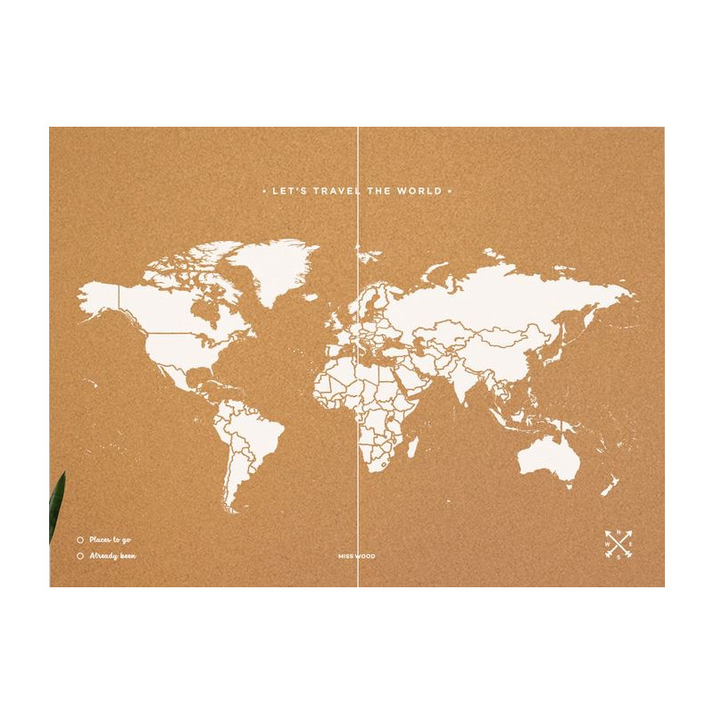 Miss Wood Woody Map Natural Cork XXL white