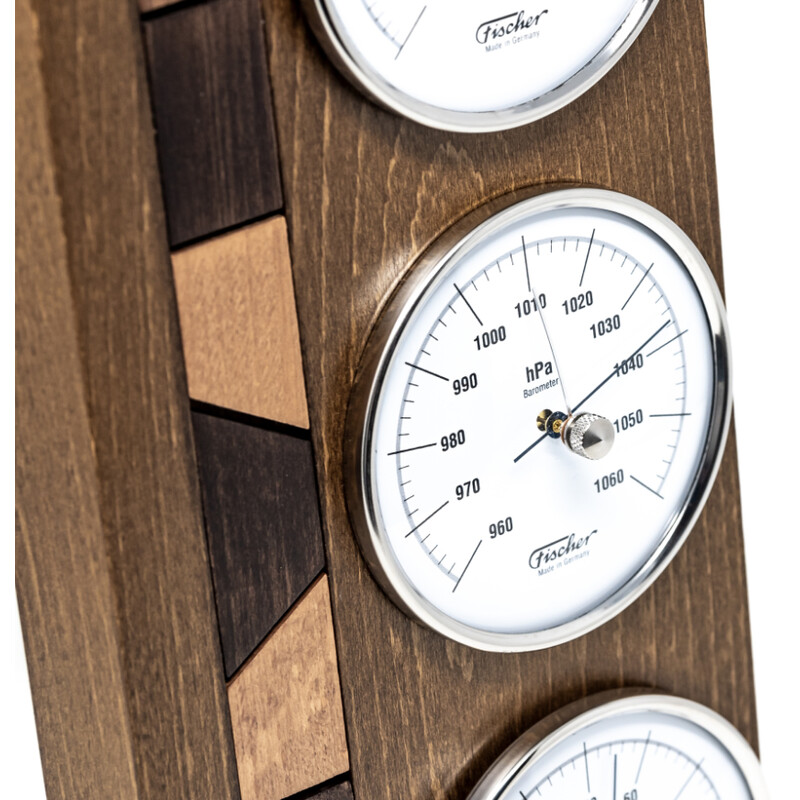 Fischer Real wood weather station rustic oak