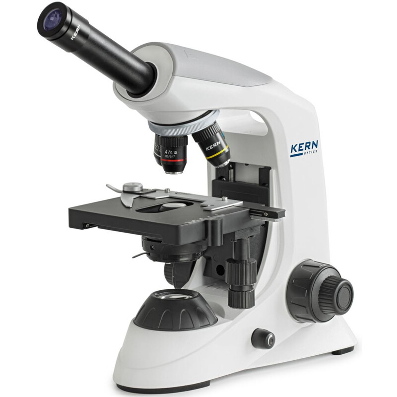 Kern Microscope Mono Achromat 4/10/40, WF10x18, 3W LED, OBE 101