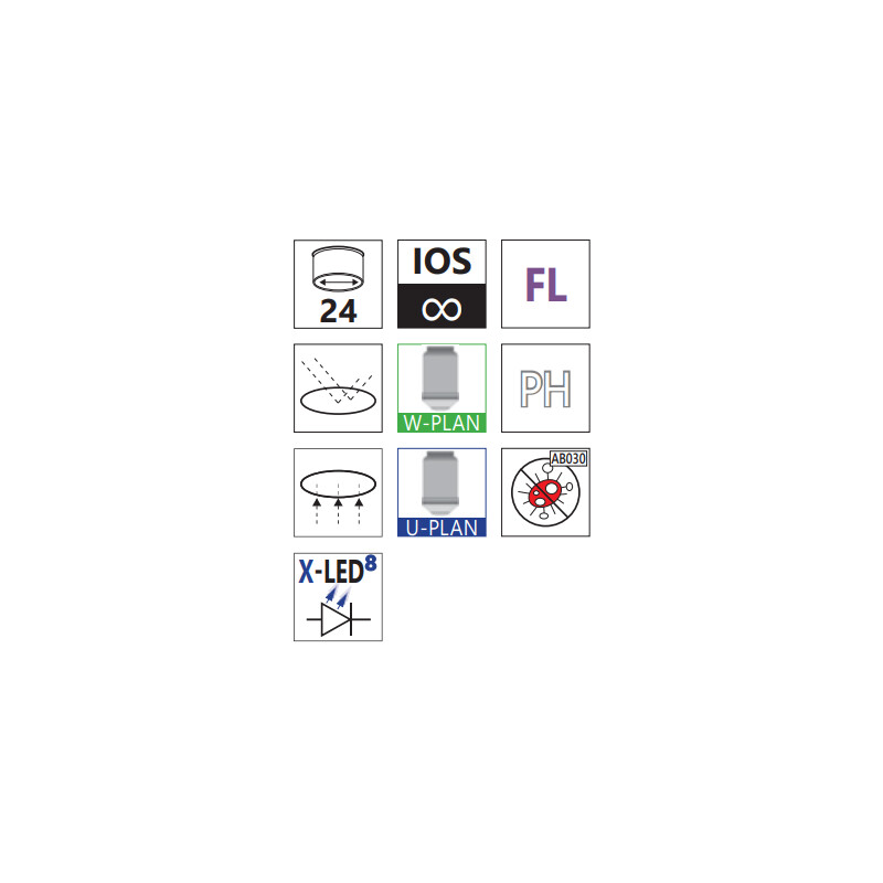 Optika Inverted microscope IM-5FLD, FL, trino, inverse, 10x24mm, AL/DL, LED 5W, 8W w.o. objectives